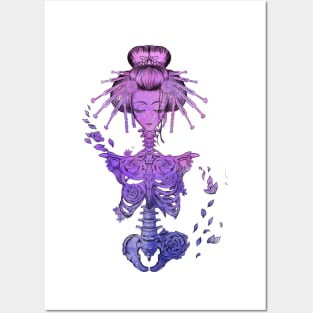 Geisha Skeleton Posters and Art